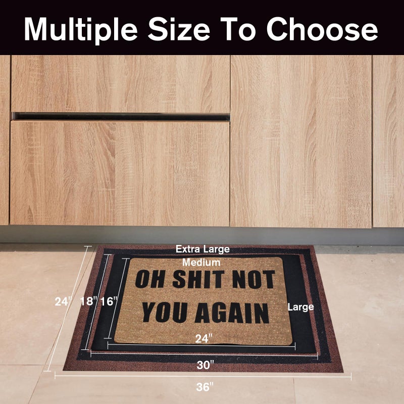 ChezMax Doormat Non-Slip Door Mat Waterproof Funny Rugs Indoor Outdoor Carpet Universal Welcome Mat Front Door Mud Absorbent for Floor Entrance Entryway - Image 2
